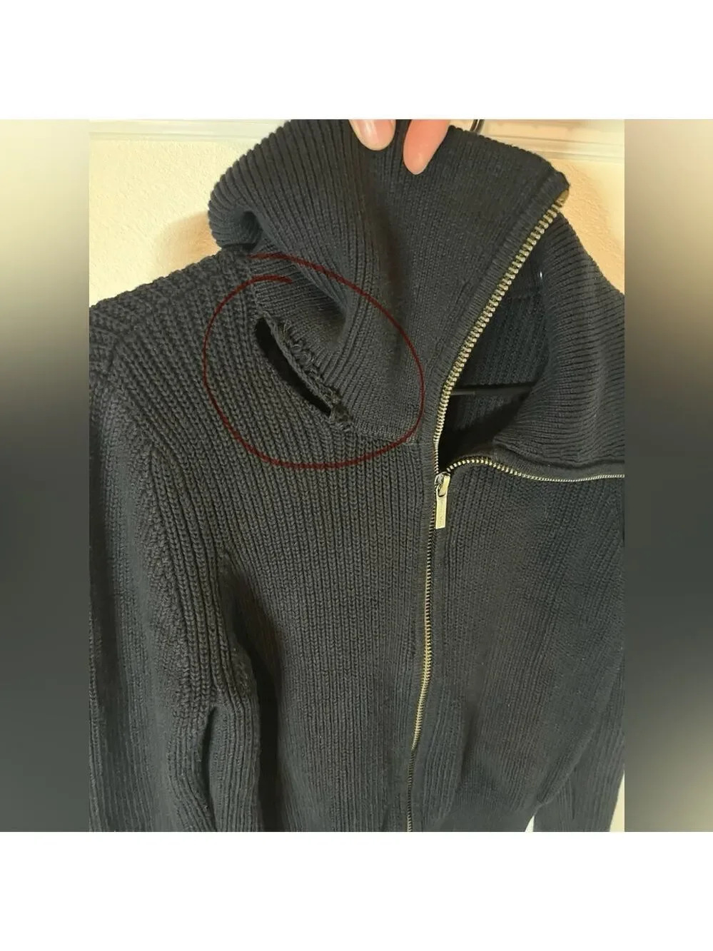 Michael Kors Black Collared Zip Up Cardigan
